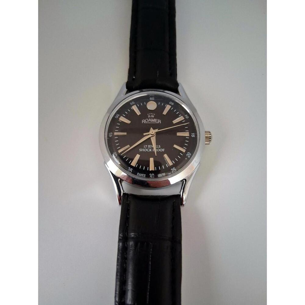 Vintage Roamer Men's Leather Mechanical‎ Watch RARE - Picture 5 of 8